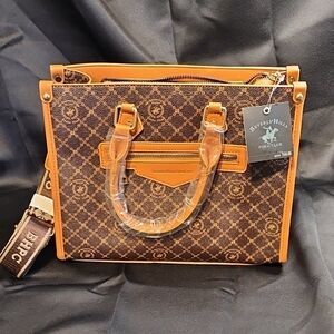 Beverly Hills Polo Club Men's Brown and Tan Briefcase